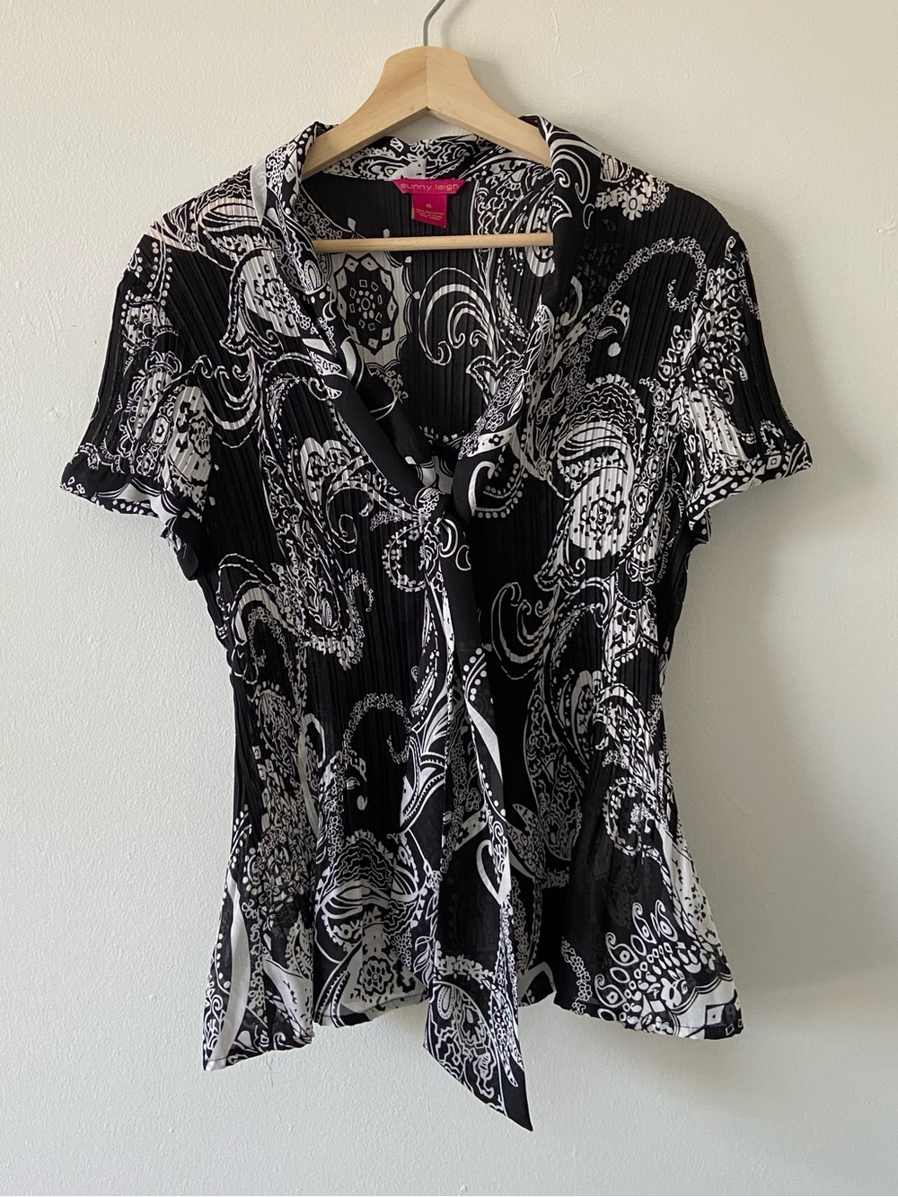 Y2K Sunny Leigh Paisley Tie Front Blouse